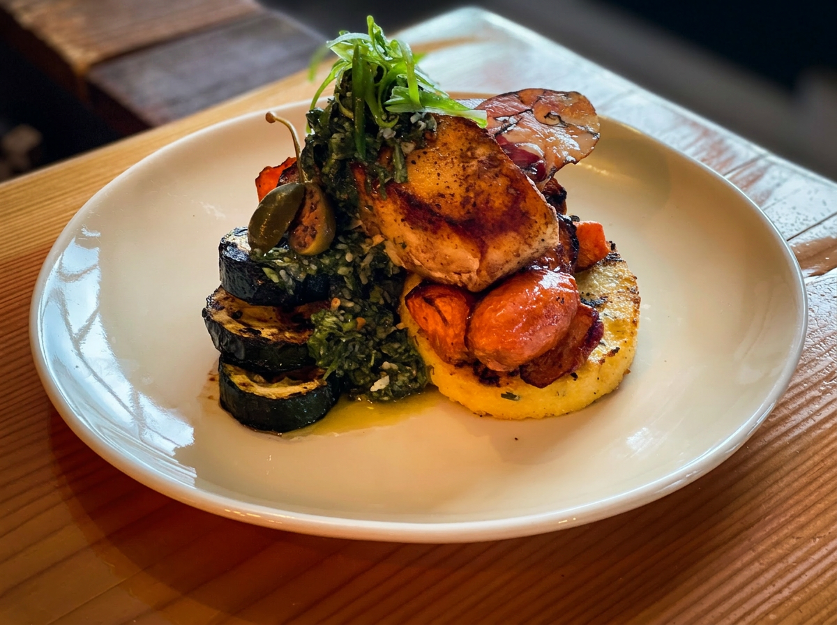 Chicken with creamy polenta
